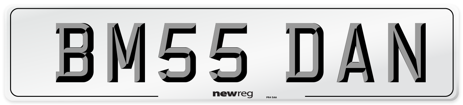BM55 DAN Number Plate from New Reg